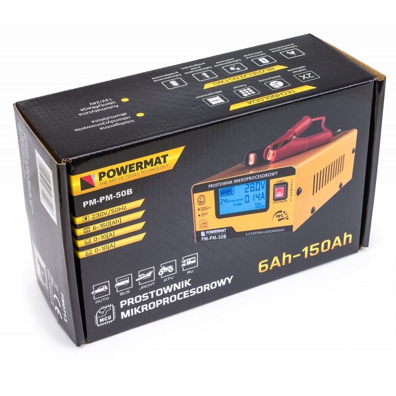 Mikroprocesorová nabíjačka autobatérii 12/24V - POWERMAT PM-PM-50B