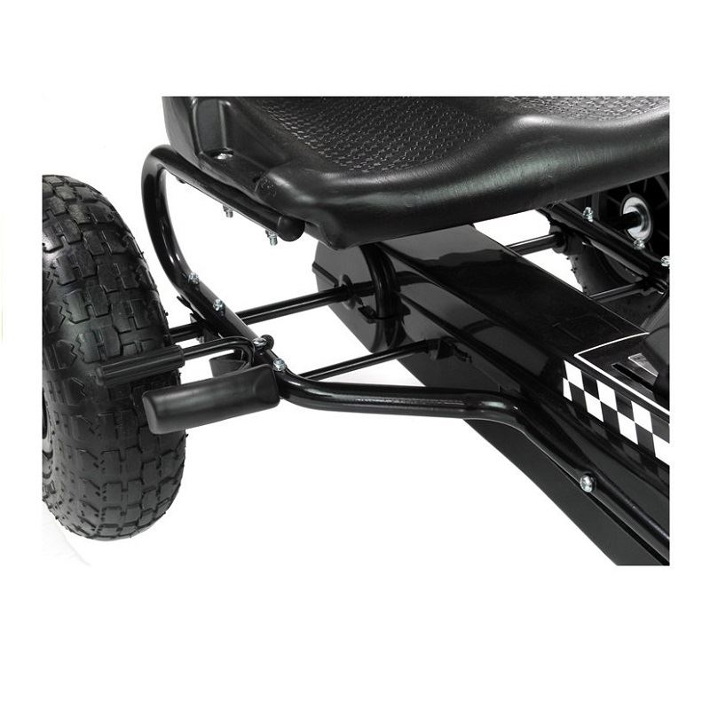 Šľapacia motokára na pedály Formula s voľnobehom, nafukovacie kolesá, čierna