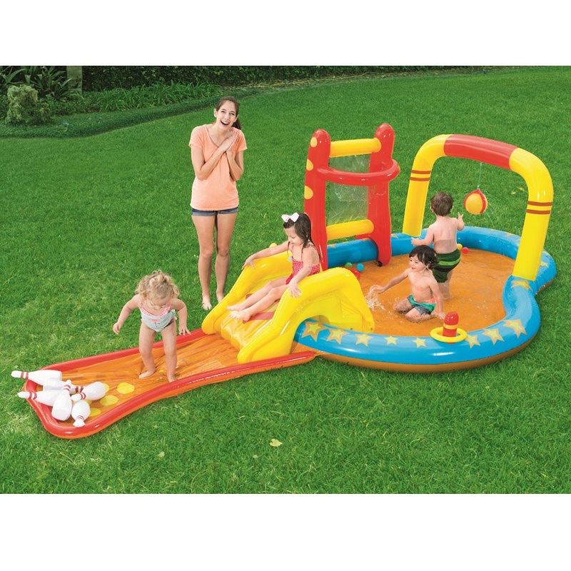 Bestway Nafukovací bazénik so šmýkačkou a kolkami, 4,53 x 2,13 x 1,17m, 53068