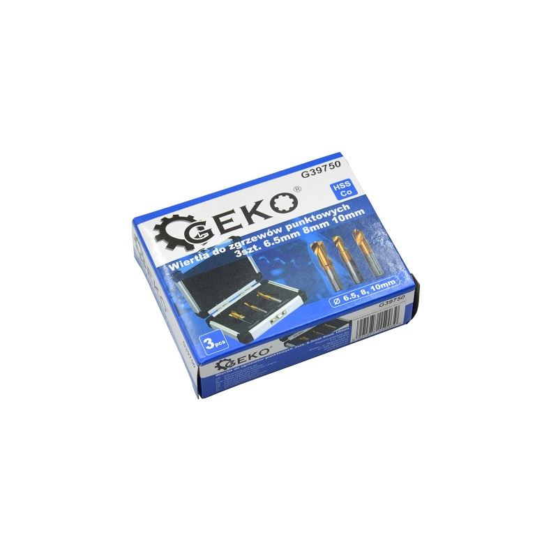 Sada vrtákov pre odbodovacie vŕtačky 3ks - GEKO G39750
