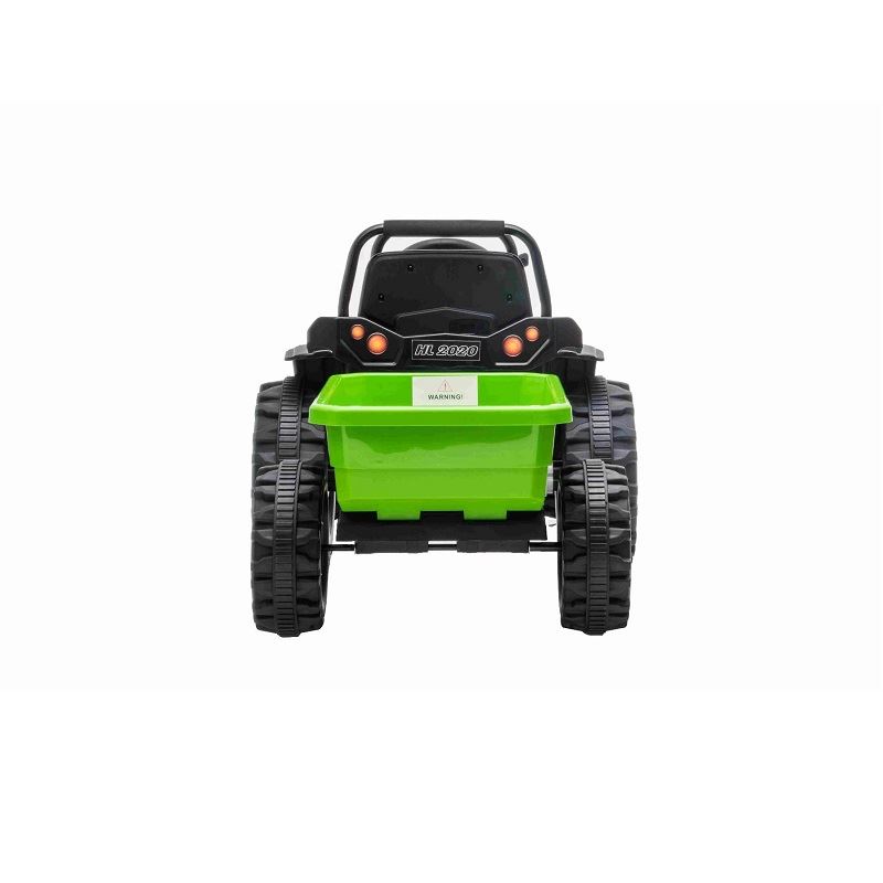 Elektrický Traktor POWER s vlečkou, zelený, Pohon zadných kolies, 12V batéria