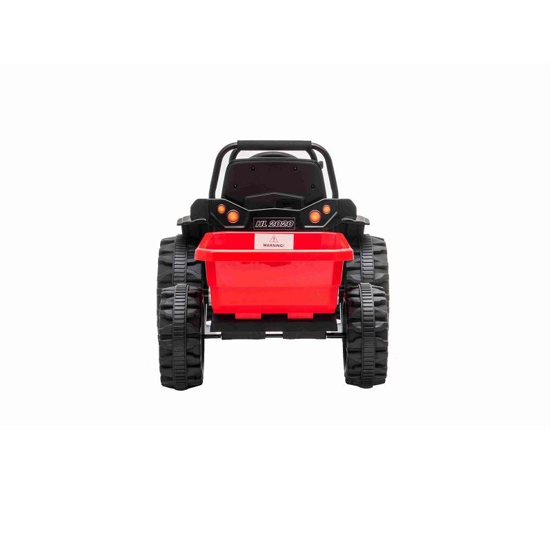 Elektrický Traktor POWER s vlečkou, červený, Pohon zadných kolies, 12V batéria