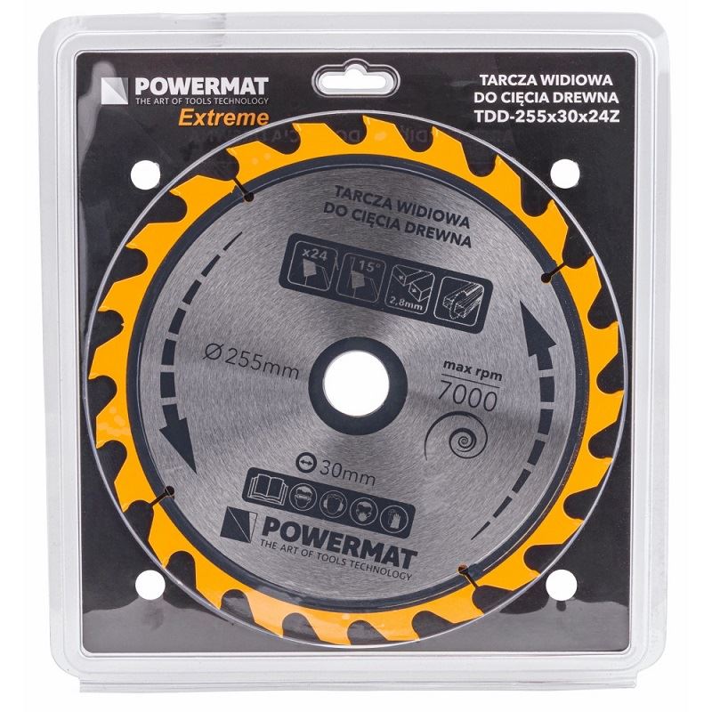 Kotúč na drevo TDD-255x30x24Z - POWERMAT PM0897