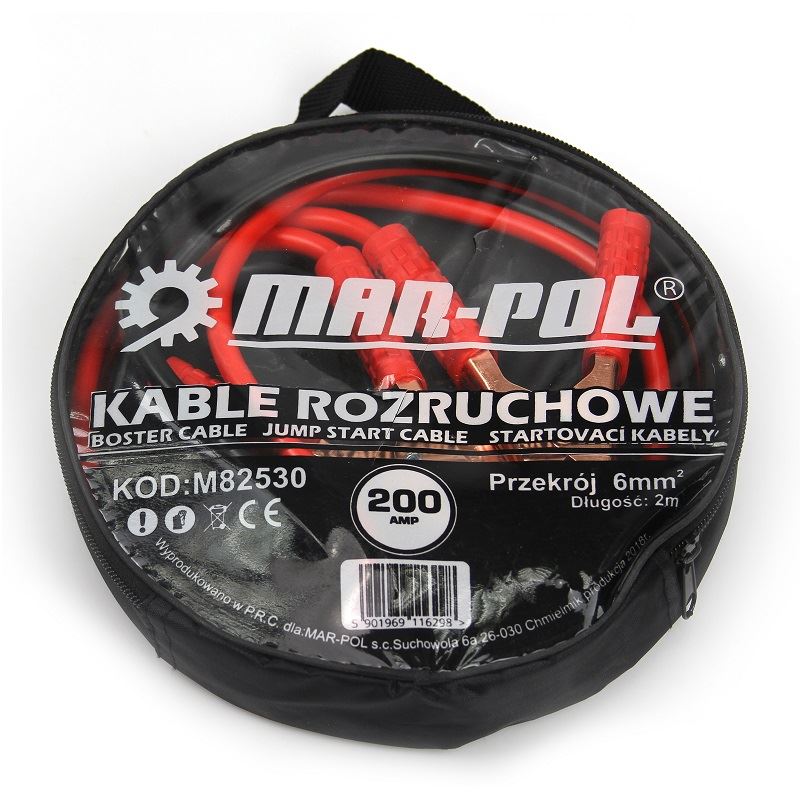 Štartovacie káble 200A 6mm 2x2m - MAR-POL M82530
