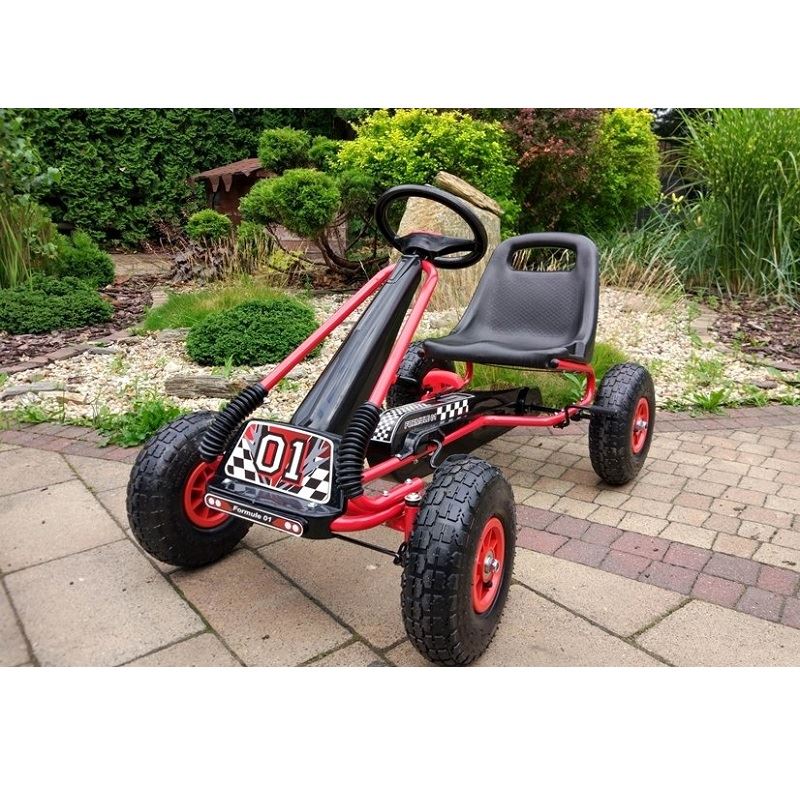 Joko Šľapacia motokára na pedály Formula s voľnobehom, nafukovacie kolesá, červená