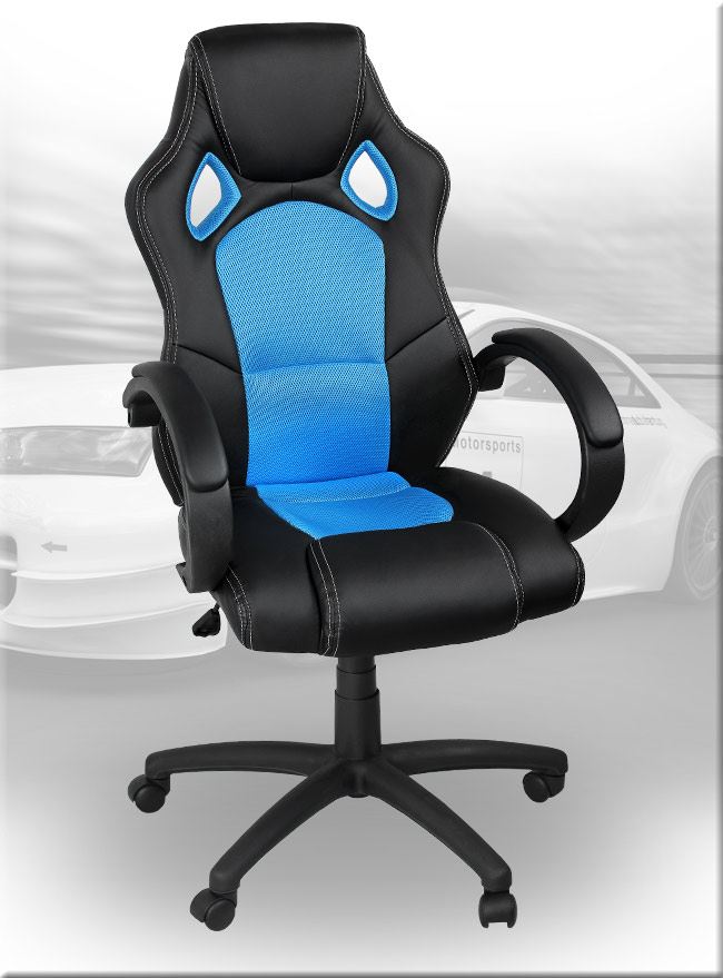 Otočná kancelárska stolička HEIPE RACER LIGHT BLUE