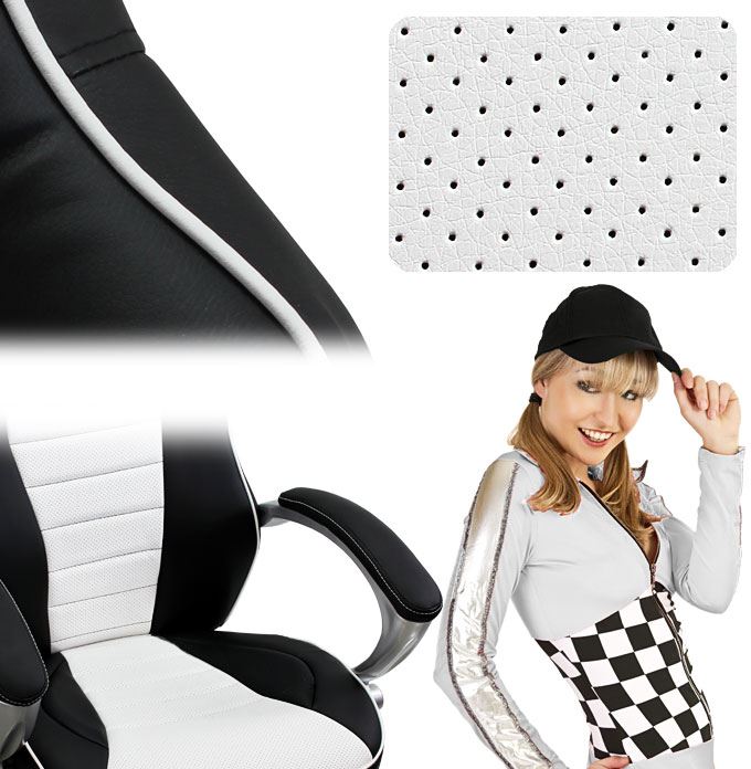 Otočná kancelárska stolička HEIPE RACER DELUXE WHITE