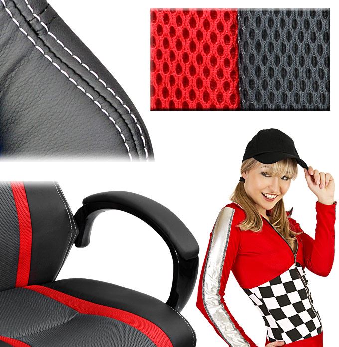 Otočná kancelárska stolička HEIPE SUPERSPORT STRIPES RED