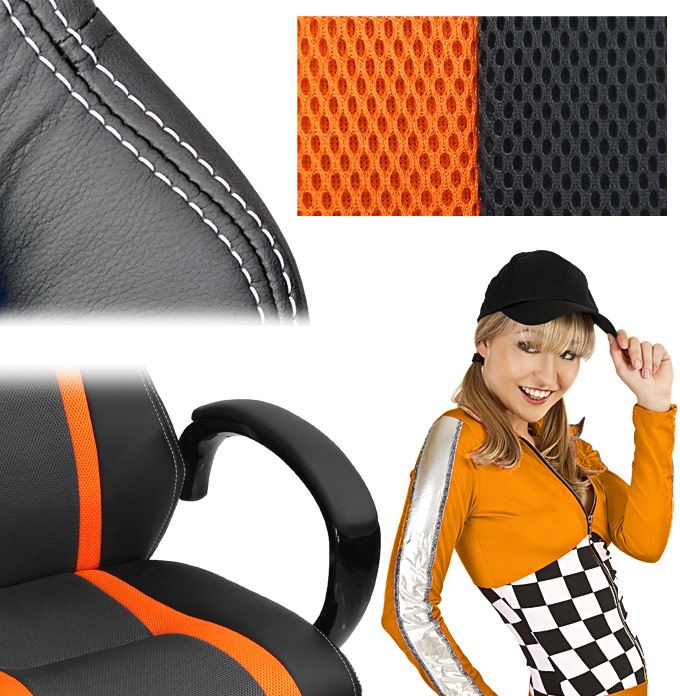 Otočná kancelárska stolička HEIPE SUPERSPORT STRIPES Orange