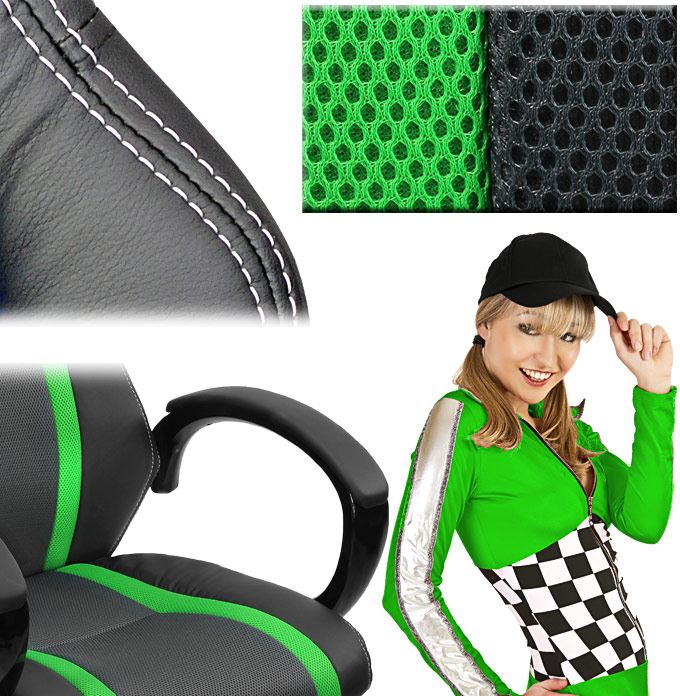 Otočná kancelárska stolička HEIPE SUPERSPORT STRIPES GREEN