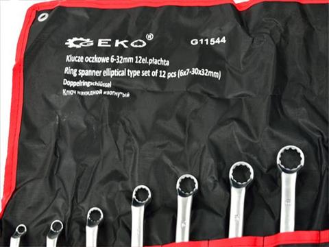 Kľúče očkové vyhnuté, nástenné 12ks 6 - 32mm - GEKO G11544