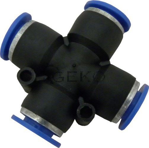 Pneumatická nástrčná spojka 10mm PU/PE typ kríž, 25ks - GEKO G03053