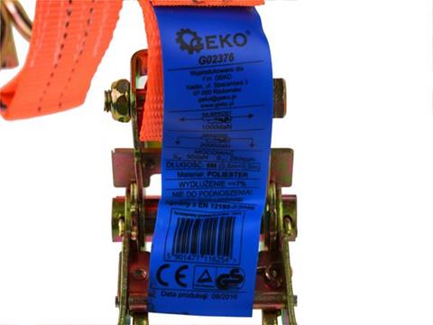 Upínací pás s hákom KURTNA 4mx25mm 1T - GEKO G02384