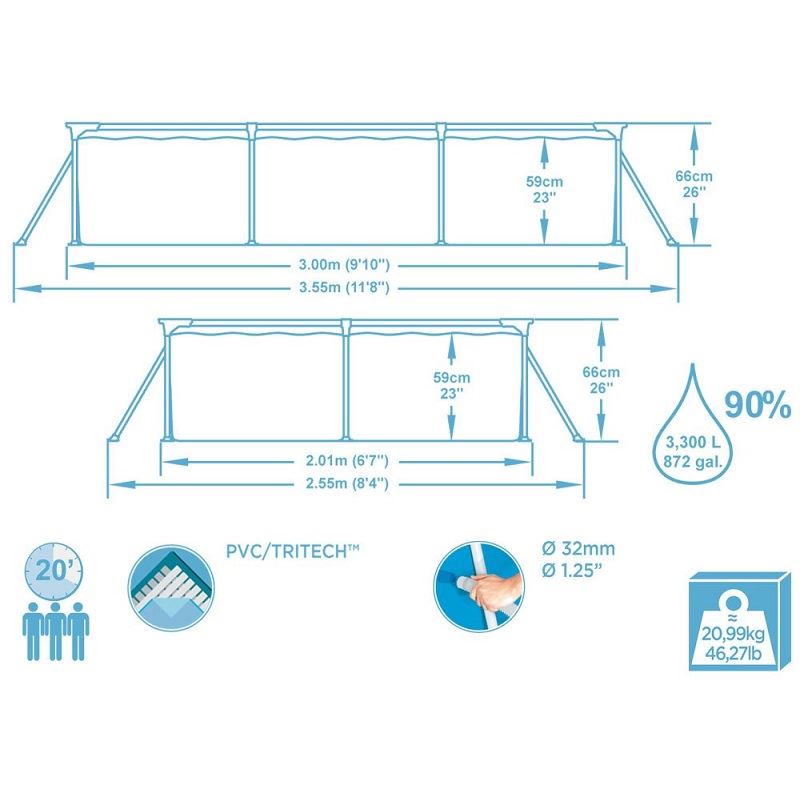 Bestway Steel Pro Frame 300 x 201 x 66cm, 56411
