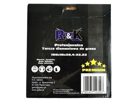 Diamantový kotúč na dlaždice 180x10x25.4-22.23mm - R&K RK0101