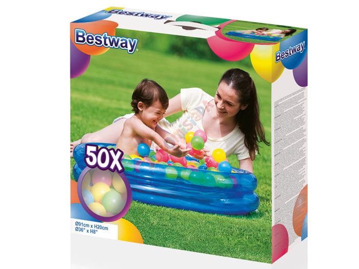 Bestway Detský bazén + 50 loptičiek 91x20cm, 51085