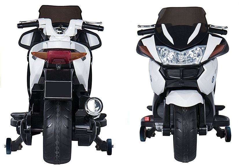 LeanToys  Elektrická motorka HZB-118, 12 V, EVA mäkké kolesá, biela l2511