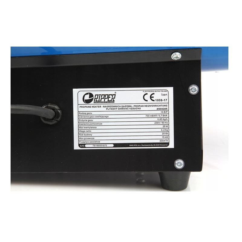 Plynový ohrievač vzduchu 15kW - Ripper M80920R