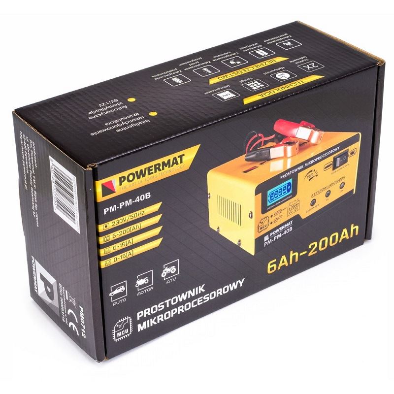 Mikroprocesorová nabíjačka autobatérii 6/12V - POWERMAT PM-PM-40B