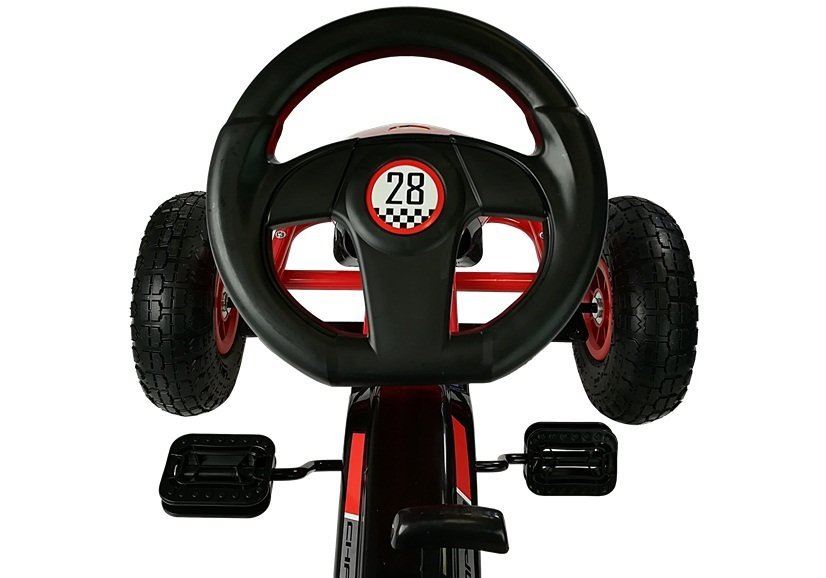 LeanToys Gokart HP003D - nafukovacie kolesá - červená