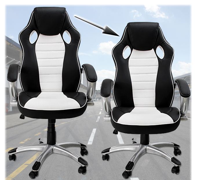 Otočná kancelárska stolička HEIPE RACER DELUXE WHITE
