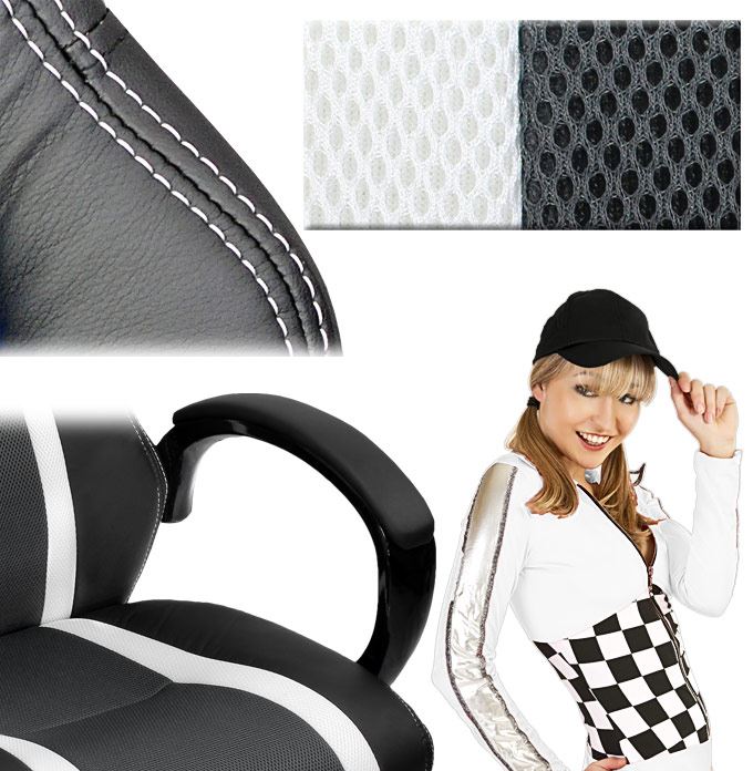 Otočná kancelárska stolička HEIPE SUPERSPORT STRIPES WHITE