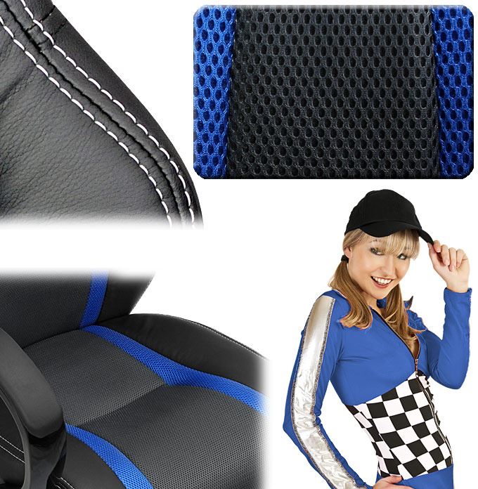 Otočná kancelárska stolička HEIPE SUPERSPORT STRIPES BLUE
