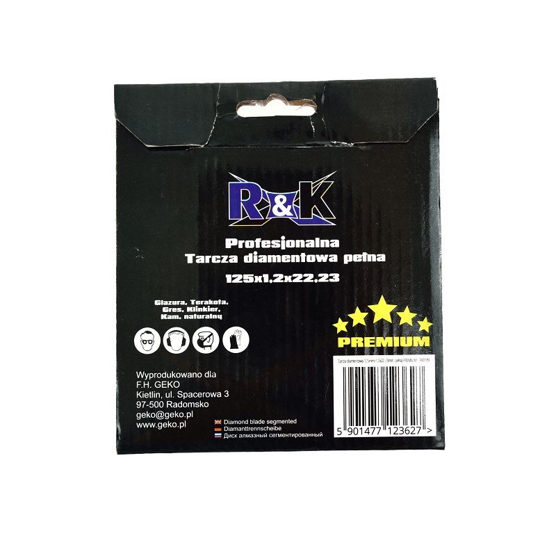 Kotúč diam. plný 125x5x1.4x22.23mm - R&K PREMIUM RK0109