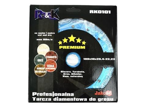 Diamantový kotúč na dlaždice 180x10x25.4-22.23mm - R&K RK0101