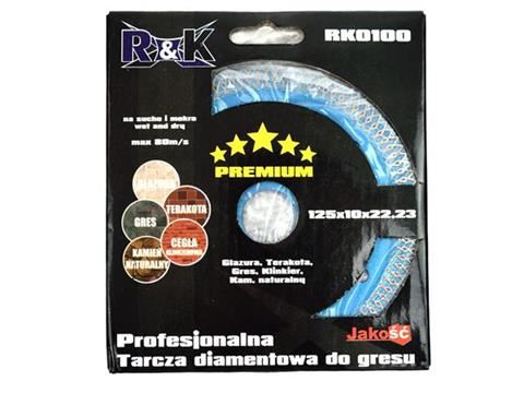 Diamantový kotúč na dlaždice 125x10x22.23mm - R&K RK0100