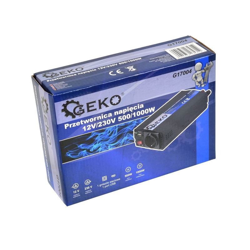 Napäťový menič 12V/230V 500/1000W - GEKO G17004