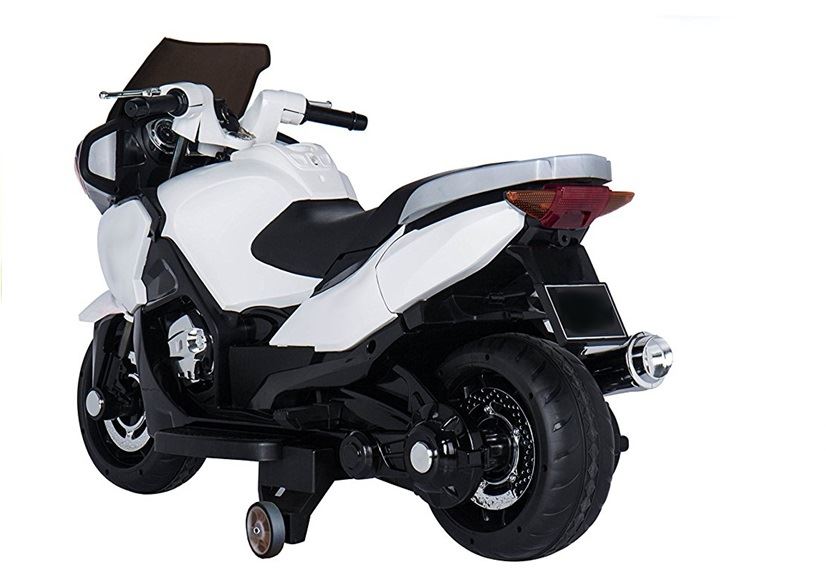 LeanToys  Elektrická motorka HZB-118, 12 V, EVA mäkké kolesá, biela l2511