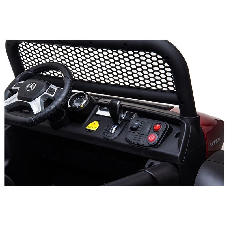 LeanToys l3968 Elektrické autíčko Mercedes Unimog, 4x4, 12V, 2,4 GHz dialkové ovládanie, otváravé dvere, červená