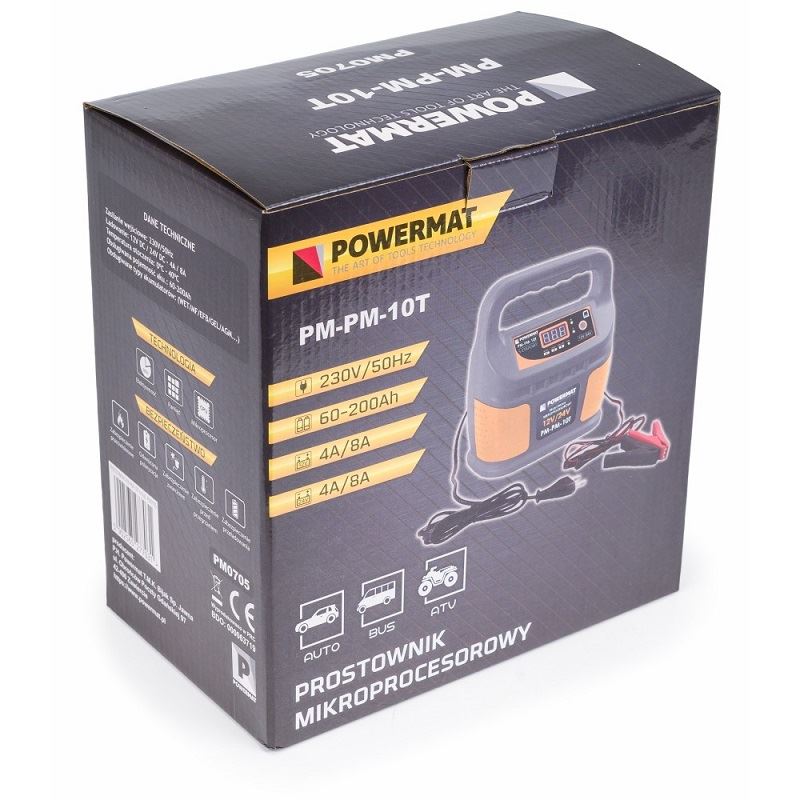 Mikroprocesorový usmerňovač batérie 12/24 V - POWERMAT PM-PM-10T