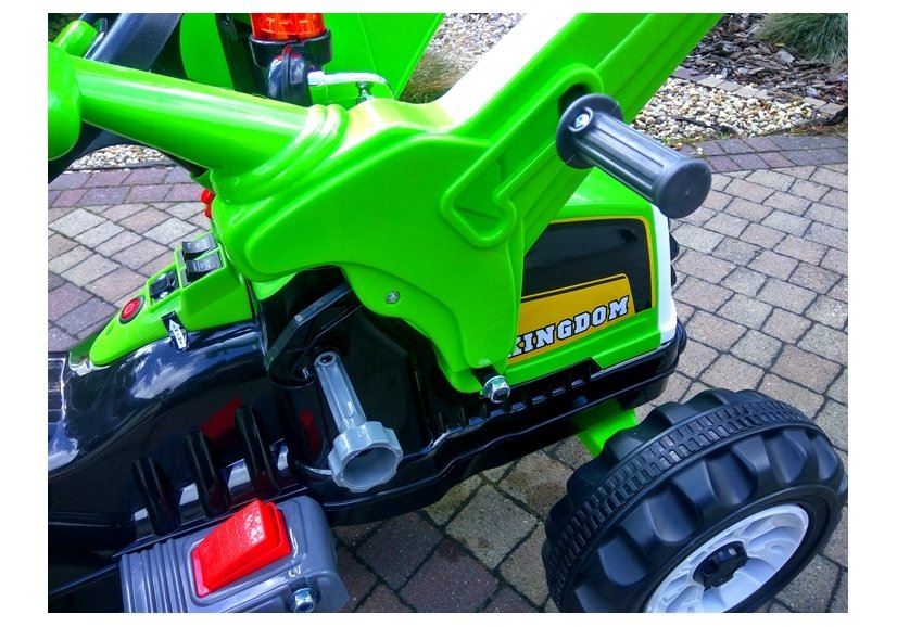 LeanToys Elektrický traktor s lyžicou pre deti - zelený, 2x45W L2033