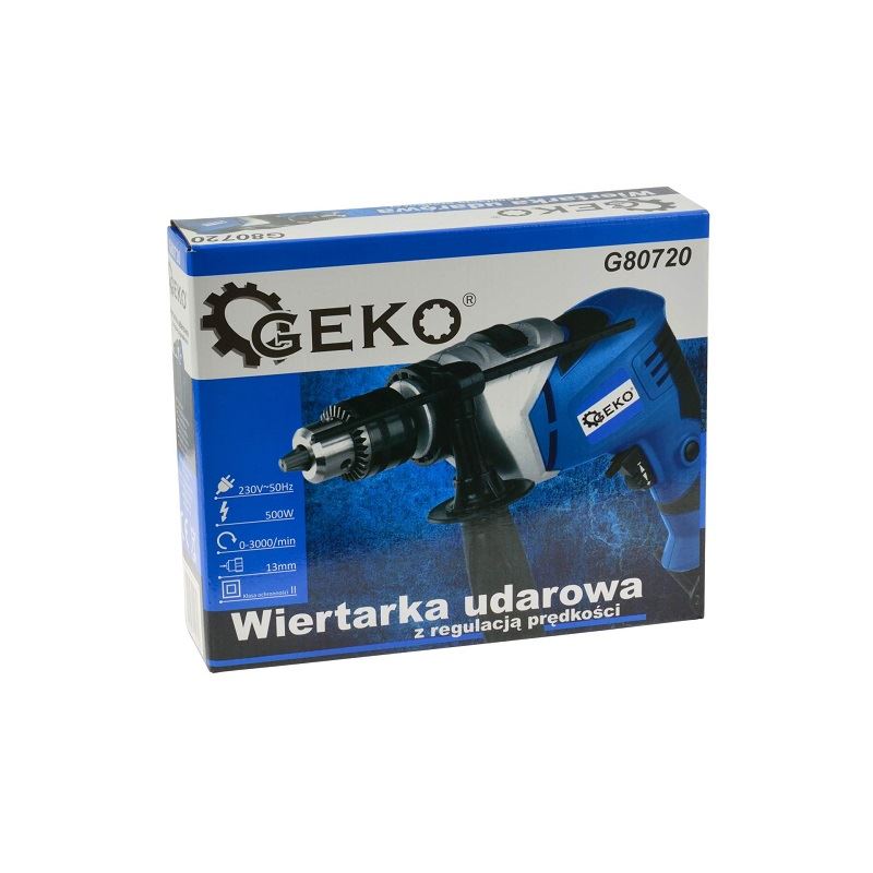 Vŕtačka príklepová s reguláciou otáčok 13mm 500W - GEKO G80720