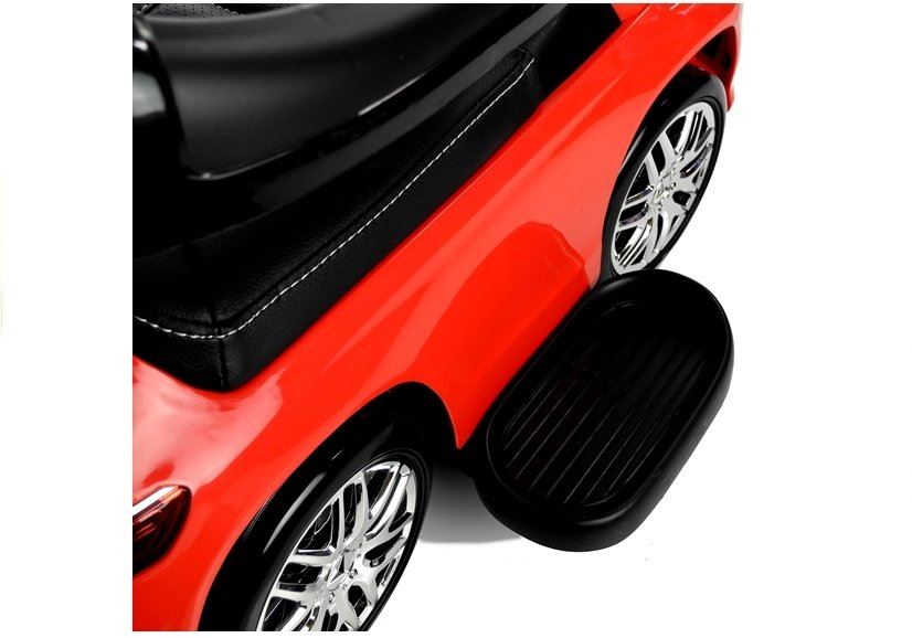 LeanToys L3926 odrážadlo Mercedes GLE 63 so strieškou a chodítkom pre deti - červené, kožené sedadlo