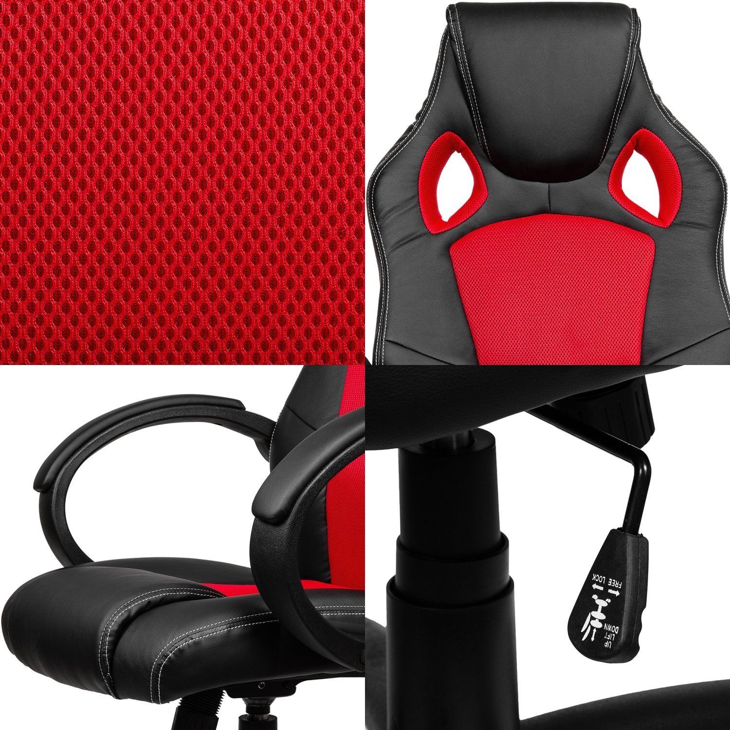 Otočná kancelárska stolička HEIPE RACER RED