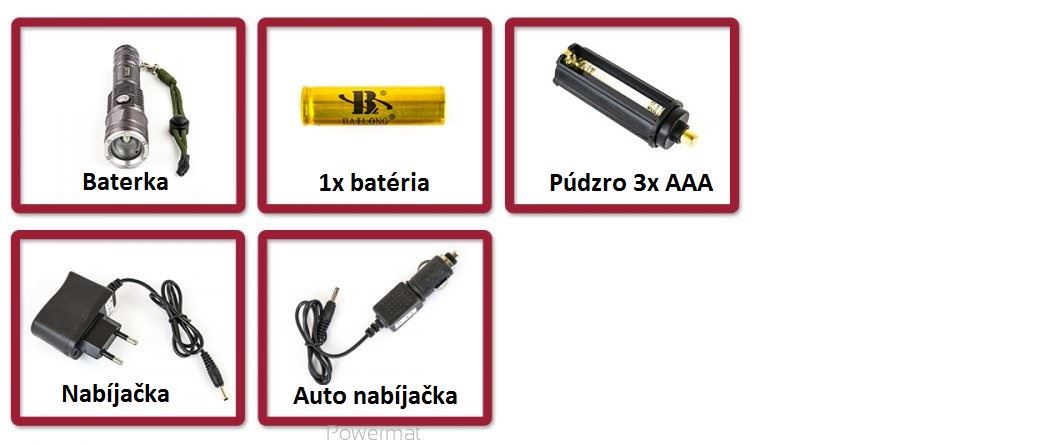 Baterka vojenská LED CREE XML T6 - K128