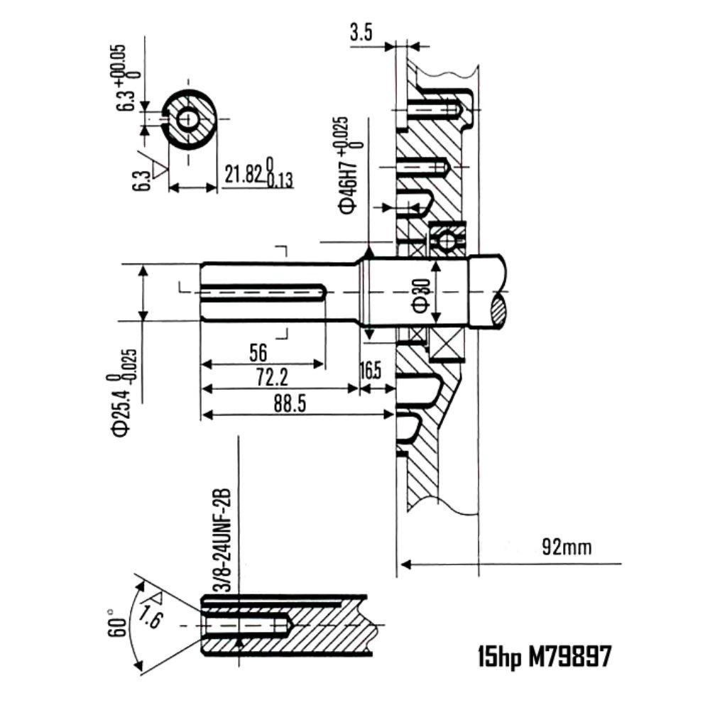 Benzínový motor 15 HP 25,4 mm - MAR-POL M79897