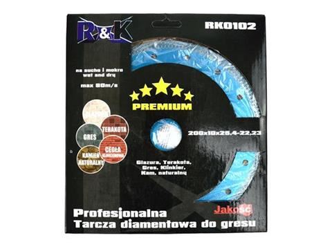 Diamantový kotúč na dlaždice 200x10x25.4-22.23mm - R&K RK0102