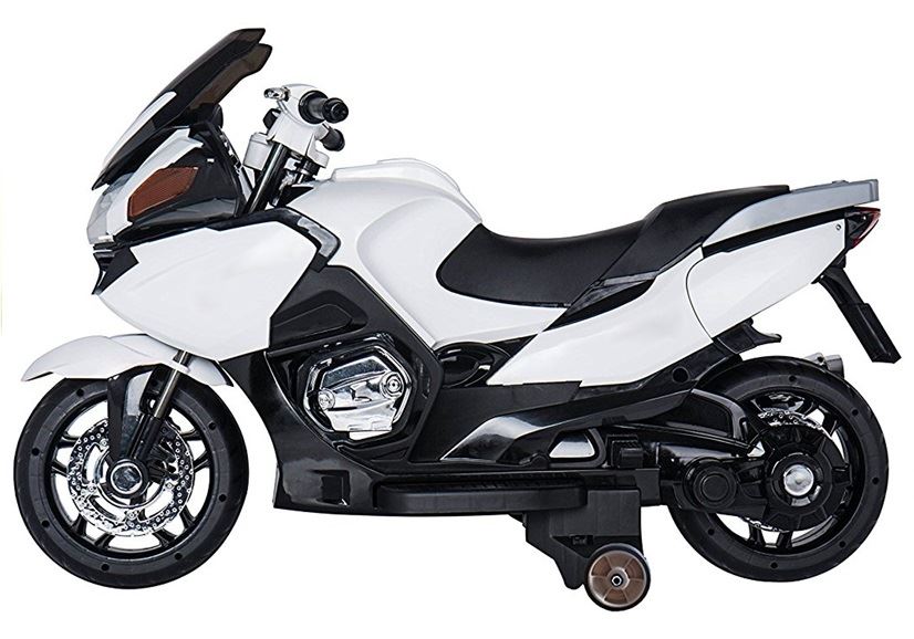 LeanToys  Elektrická motorka HZB-118, 12 V, EVA mäkké kolesá, biela l2511