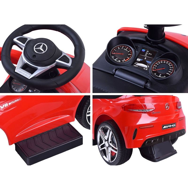 Joko Odrážadlo Mercedes AMG s vodiacou tyčou 3v1, červené ZA2784 CZ