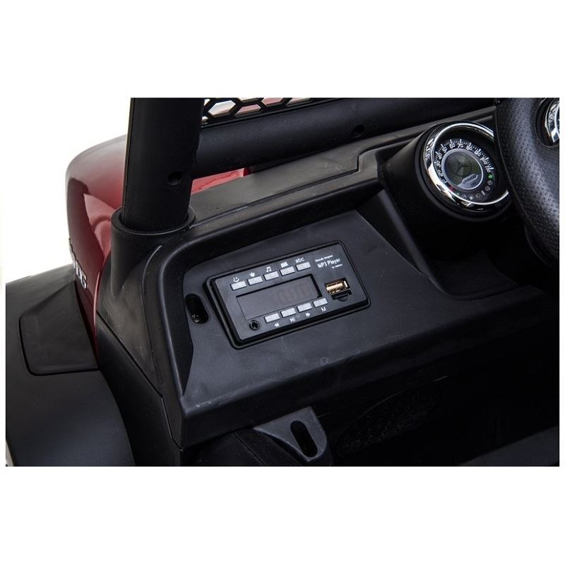LeanToys l3968 Elektrické autíčko Mercedes Unimog, 4x4, 12V, 2,4 GHz dialkové ovládanie, otváravé dvere, červená