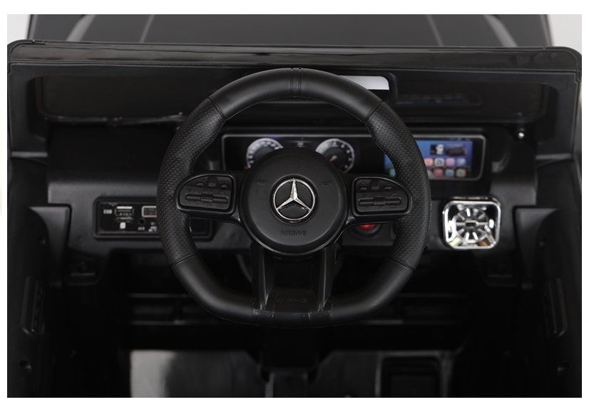 LeanToys L5011 Elektrické autíčko Mercedes G63 BBH-0002 - čierna, 2x45W, mäkké EVA kolesá, predné LED, USB, MP3