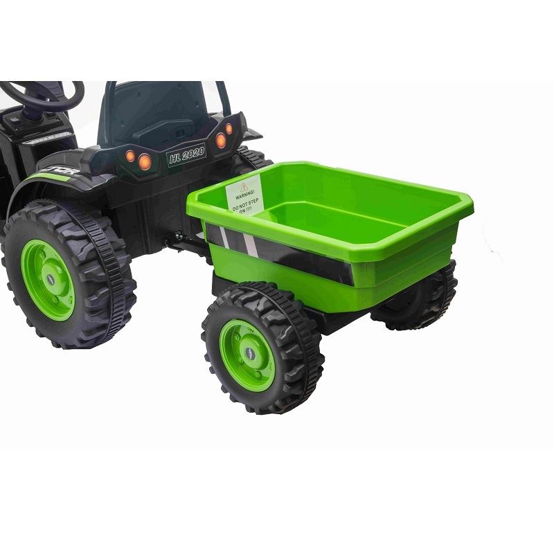 Elektrický Traktor POWER s vlečkou, zelený, Pohon zadných kolies, 12V batéria