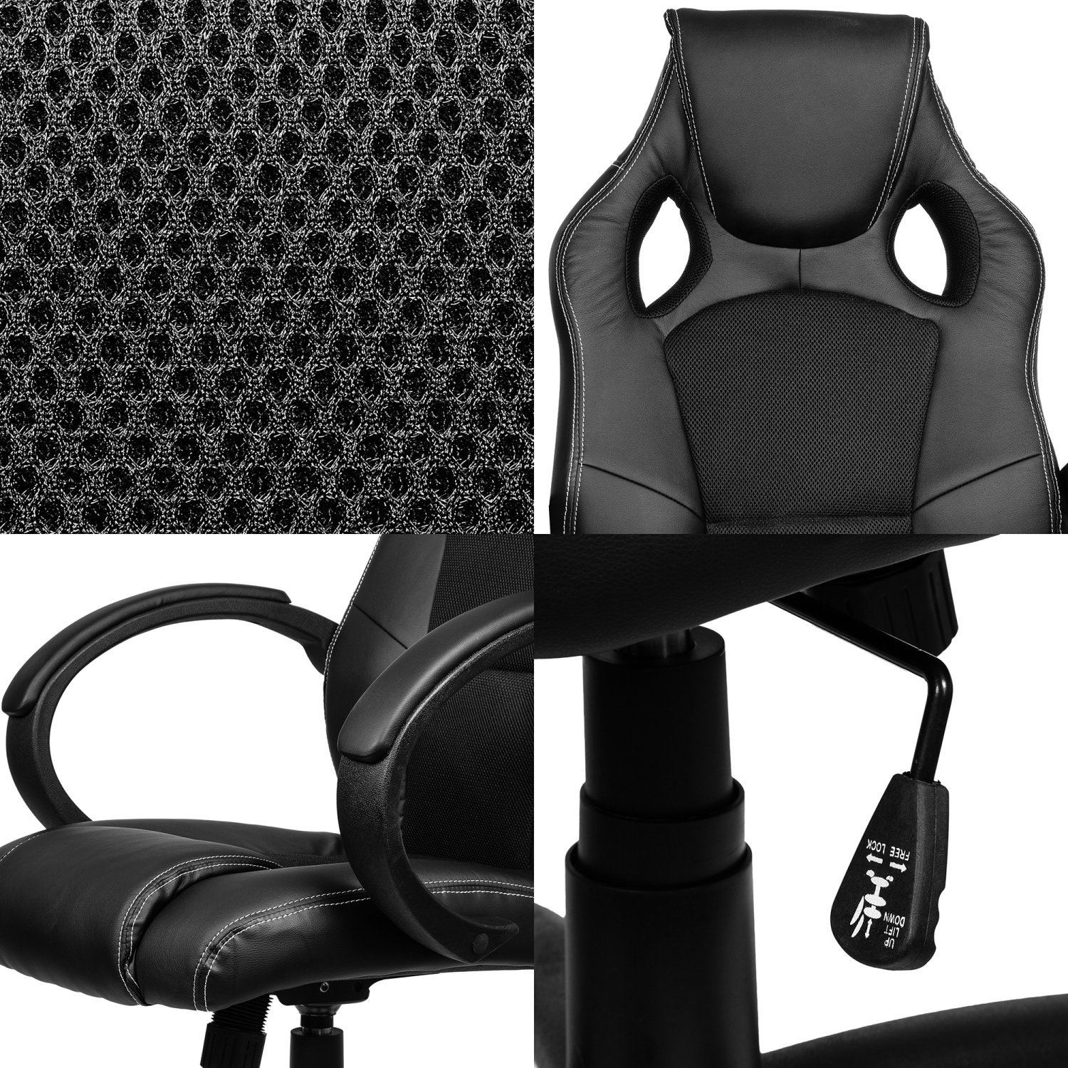 Otočná kancelárska stolička HEIPE RACER BLACK