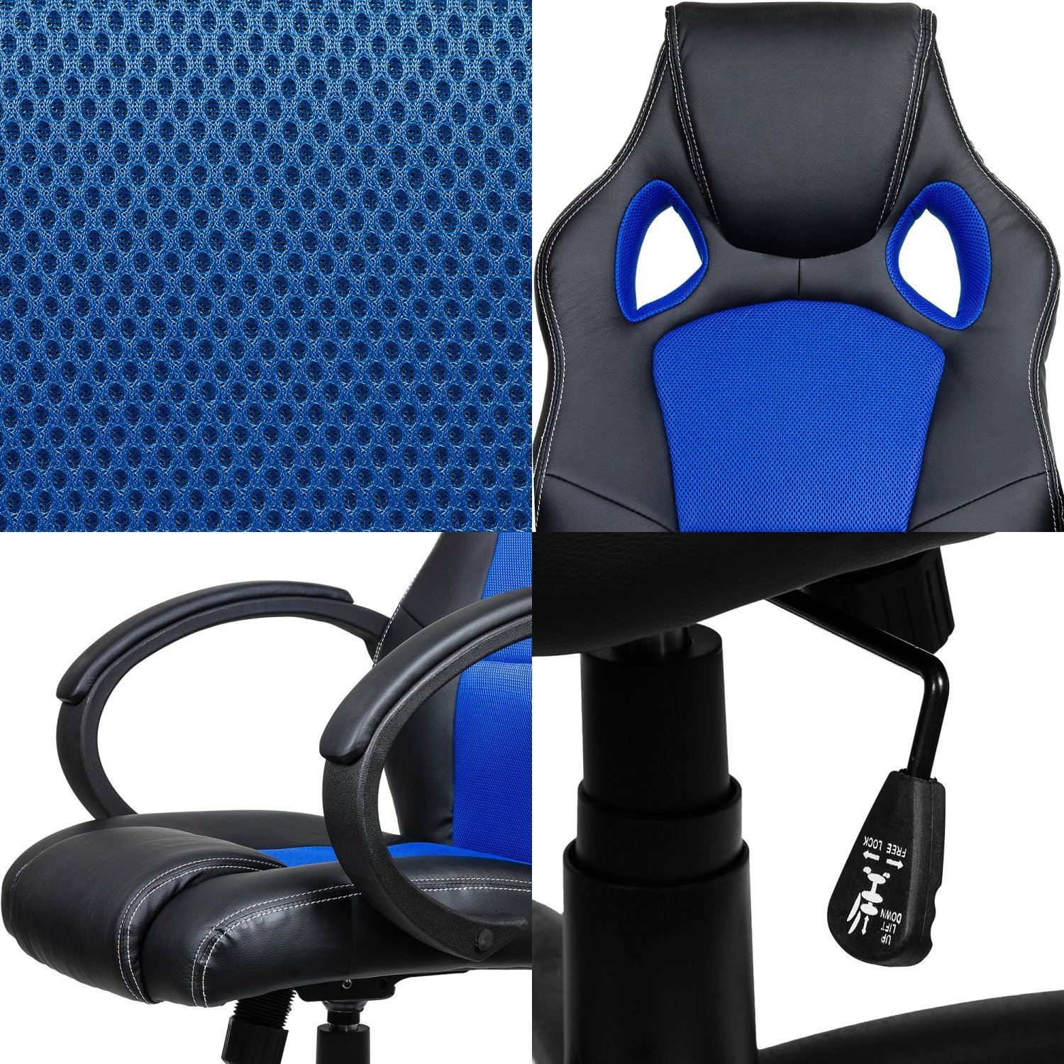 Otočná kancelárska stolička HEIPE RACER BLUE